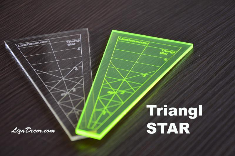Patchwork Ruler Triangl Star 5 Inch NEON
